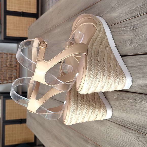 Stuart Weitzman Cream Wedge Sandals Size Women's 11 - Picture 8 of 17